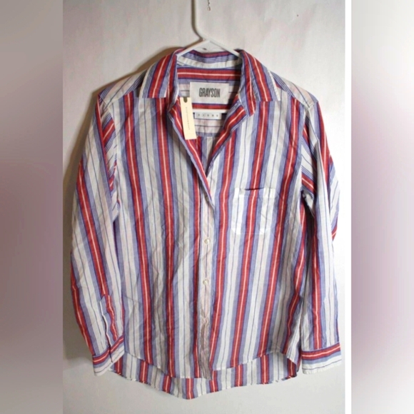 Grayson Hero Striped Shirt NWT - Picture 1 of 4